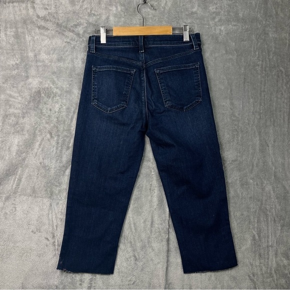 J. Brand Alana High Rise Crop Skinny Pants Dark Denim Raw Hem - Size 27 - Picture 4 of 13